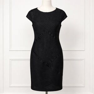 Sandra Darren Black Textured Midi Dress size 12